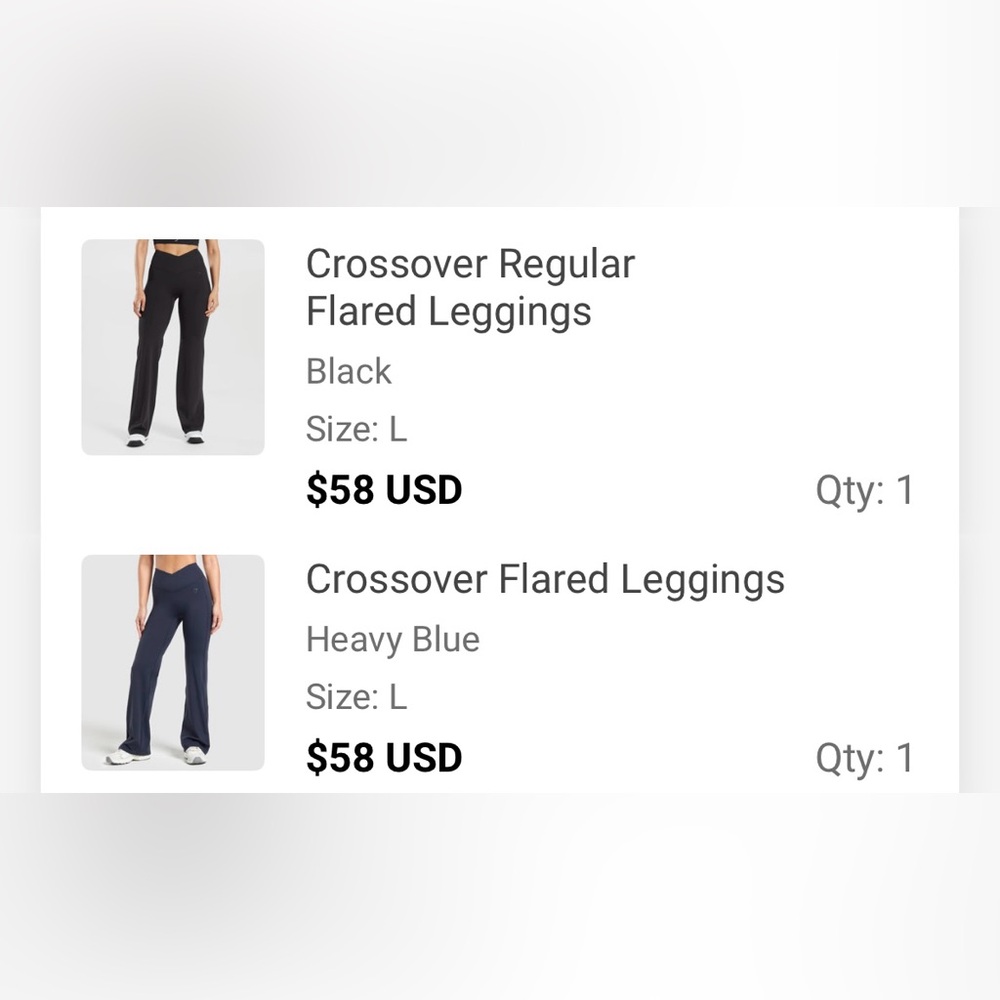 Gymshark crossover flare leggings BUNDLE
